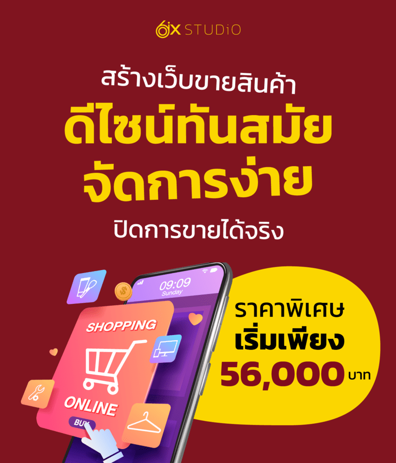 เว็บไซต์ขายของ E-commerce ราคาพิเศษเริ่มต้น 56,000 บาท
